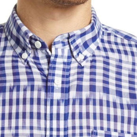 NWT 1901 Blue & White Slim Fit Check Short Sleeve - Picture 3 of 11